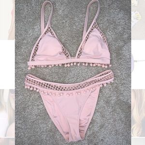 Pink Pom Pom bikini set
